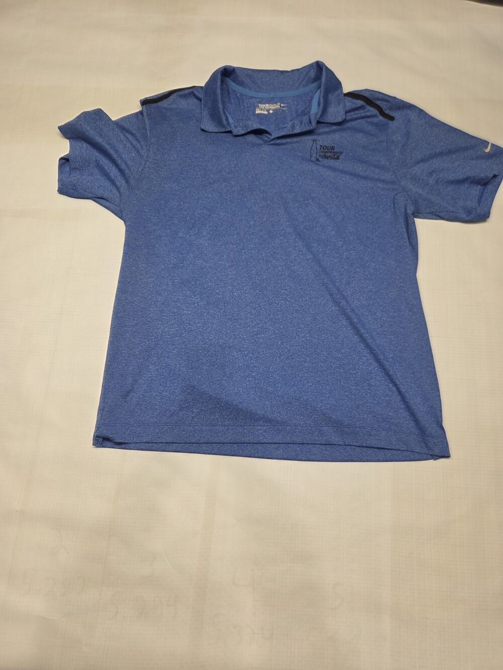 Nike Golf Tour Performance Dri-Fit Men's Polo Size L Blue Championship Coke Logo